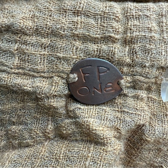 Free People One Yellow Asymmetrical Long Sleeve Open Blouse Women’s S - Picture 4 of 15